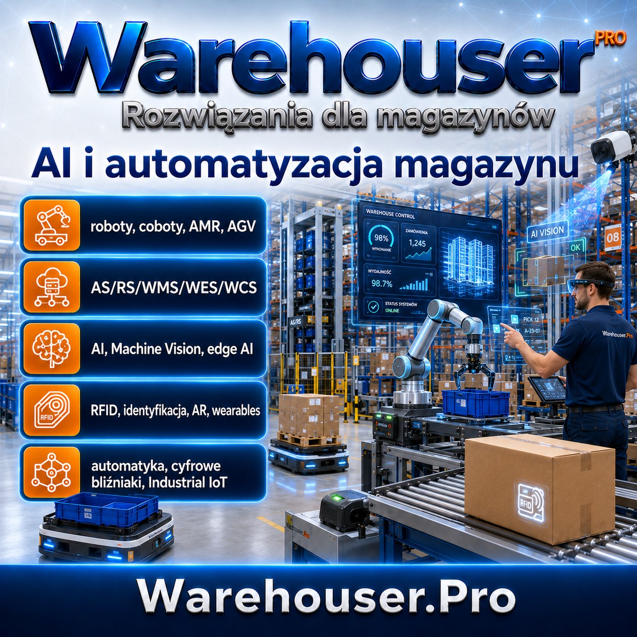 Warehouser PRO Rozwiązania dla magazynów. AI i automatyzacja magazynu