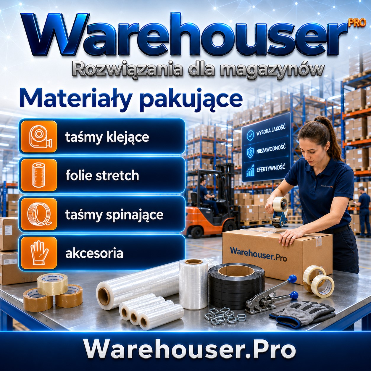 Warehouser PRO Rozwiązania dla magazynów. Materiały pakujące